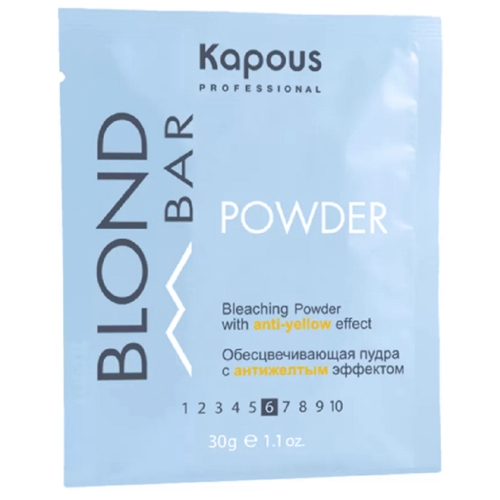 Kapous Обесцвечивающая пудра с антижелтым эффектом серии "Blond Bar" 30г